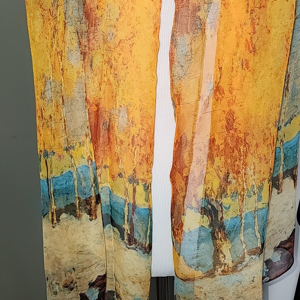 Lightweight Abstract Print Oblong Scarf - Picture 4 of 5